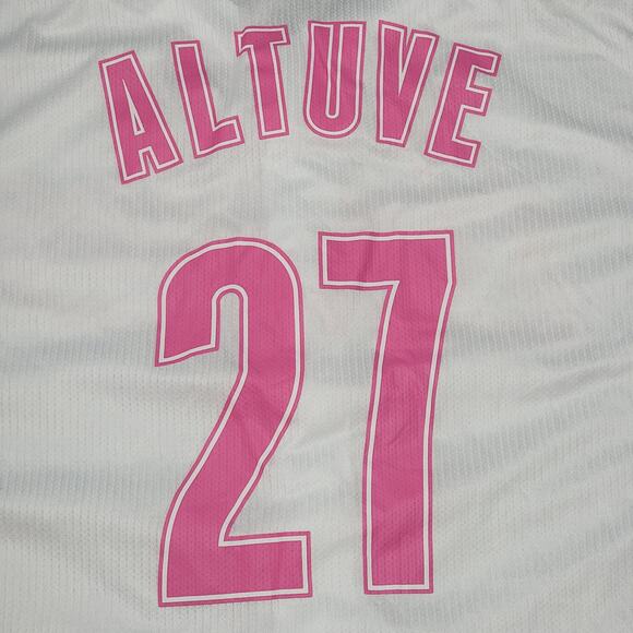 Houston Astros Pink & White Jersey "27 Altuve" - Size XL - Picture 5 of 7